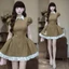 QC_ Đầm váy ngắn, đầm đi tiệc mặc Tết chất Cotton Lạnh dáng ngắn cổ bẻ phối tơ kèm quần