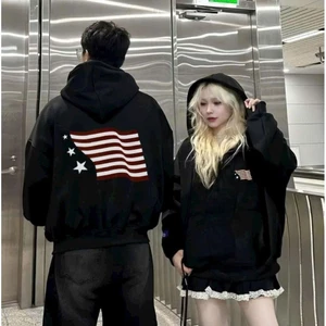 Áo Hoodie Nỉ Mùa Đông Unisex Form Rộng Đẹp Giá Rẻ Vô Địch-Hình lá cờ mỹ - quanaao94