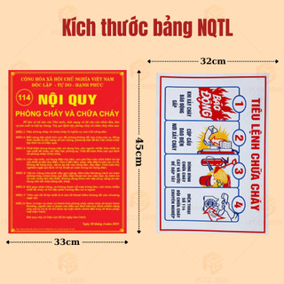 Bộ 4 Bảng Nội Quy Tiêu Lệnh PCCC- Cấm Lửa,Cấm Thuốc | Bằng Tôn/Tole chống rỉ, dán tường