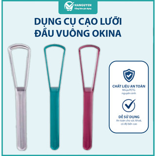 Dụng cụ cạo lưỡi đầu vuông Okina thiết kế vững chắc loại bỏ vi khuẩn hỗ trợ cải thiện hơi thở rõ rệt