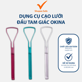 Dụng cụ cạo lưỡi đầu tam giác Okina kháng khuẩn an toàn hỗ trợ chăm sóc lưỡi và giảm mùi hôi hiệu quả