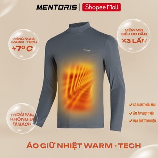 Áo Thun Giữ Nhiệt Nam Cổ 3 Phân MENTORIS, Chất Liệu WarmTech Giữ Ấm, Co Giãn Tốt MDT03