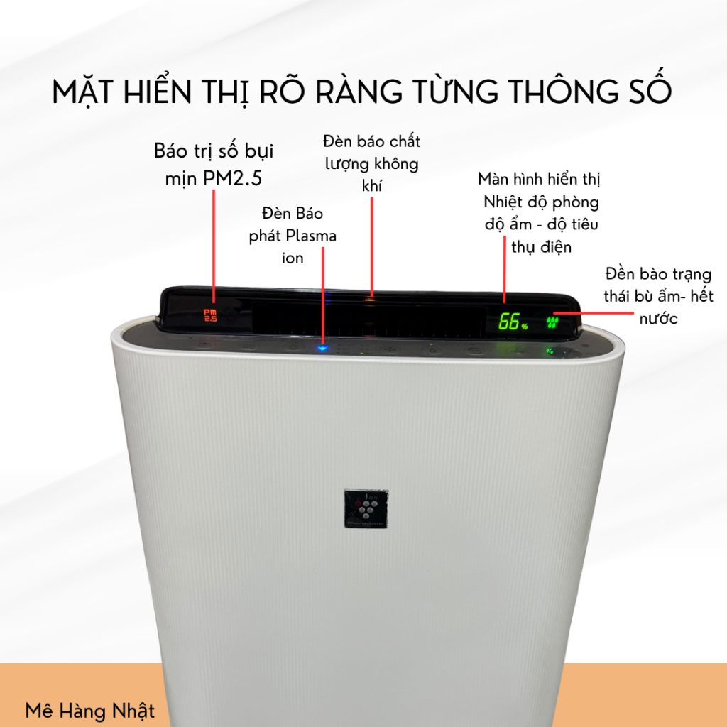 Sharp Máy Lọc Không Khí Cân Bằng Độ Ẩm - Công Suất 54-77W Cho Phòng 40-60m2 - Lọc Bụi PM2.5 & Plasmaion Khử Khuẩn - Bù Ẩ