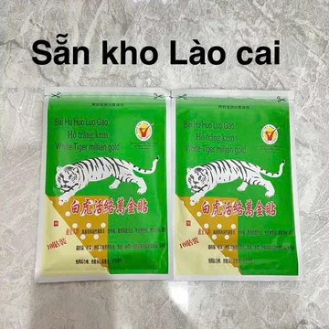 Sẵn kho- Cao dán hổ trắng 1 TÚI 10 MIẾNG CAO DÁN NÓNG BẠCH HỔ XANH TRẮNG KEM BAI HU HUO LUO GAO WHITE TIGER MILLIAN GOLD
