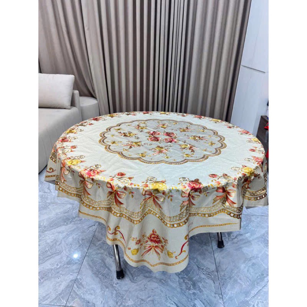KHĂN TRẢI BÀN TRÒN CAO CẤP  1M5 X 1M5