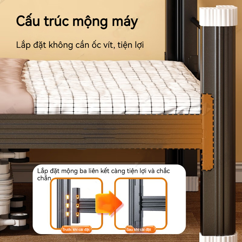Giường Sắt Chắc Chắn Cho Ký Túc Xá Phòng Trọ Và xá công nhân Trường Không Kêu Không Gỉ Dễ Lắp Rap