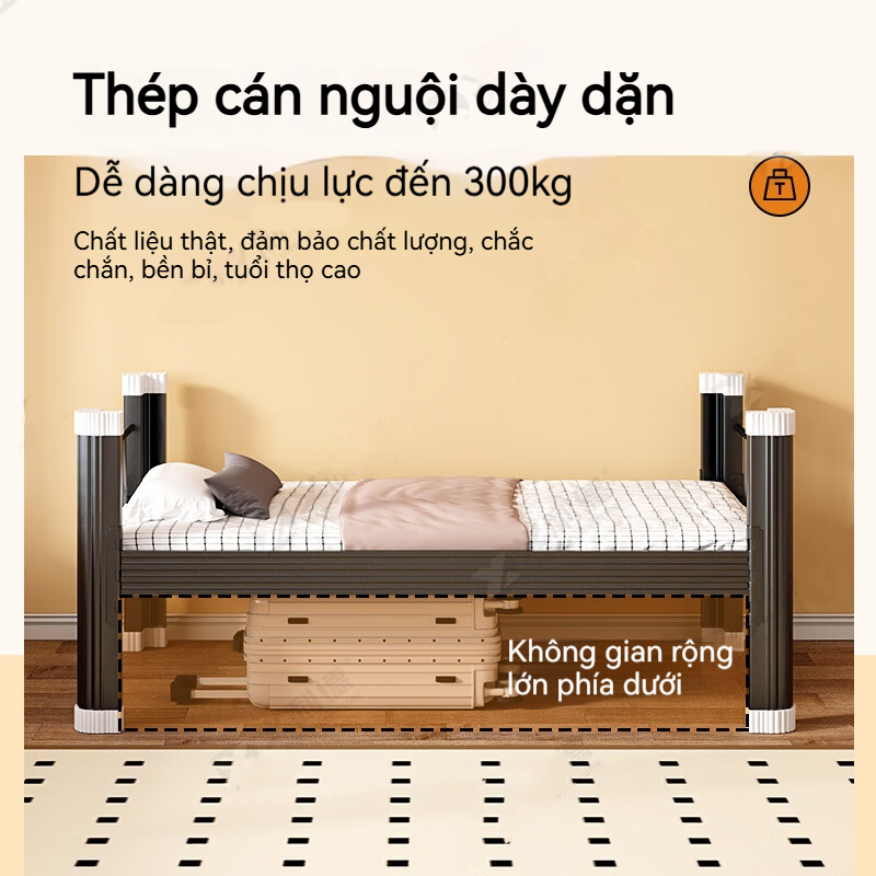 Giường Sắt Chắc Chắn Cho Ký Túc Xá Phòng Trọ Và xá công nhân Trường Không Kêu Không Gỉ Dễ Lắp Rap