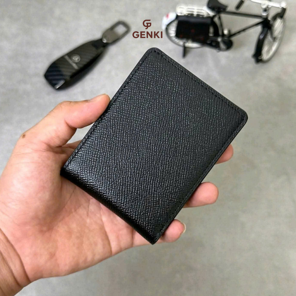 Ví Da Nam Mini, Ví da cao cấp GENKI LEATHER | Da Epsom Cao Cấp | Size 8x10.5cm, Phối Màu Thời Trang