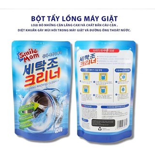 Bột Tẩy Vệ Sinh Lồng Máy Giặt Smile Mom 450G | Khử Mùi Diệt Khuẩn Tẩy Cặn Máy Giặt