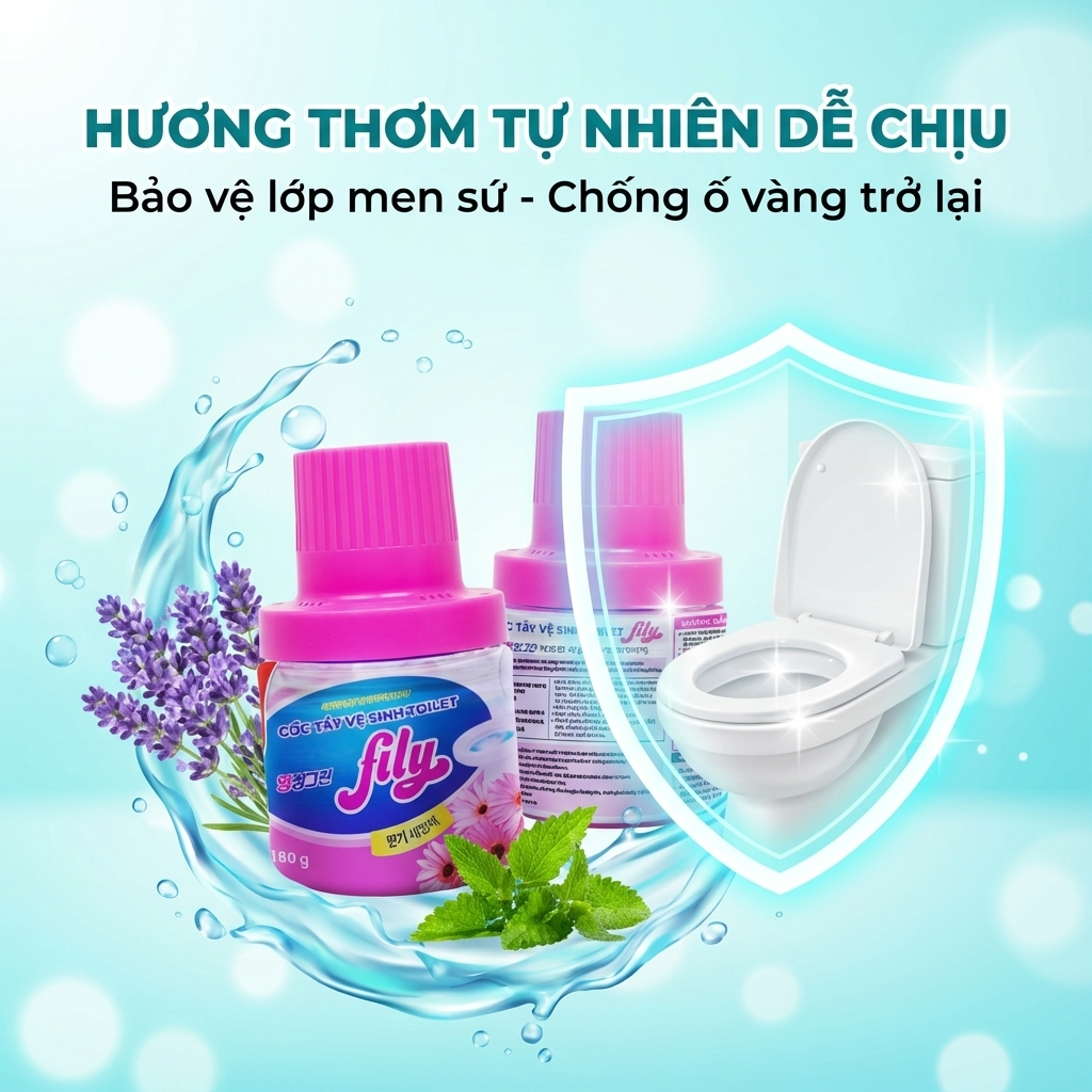 Lọ Thả Bồn Cầu Hàn Quốc Fily 180g, Cốc Tẩy Vệ Sinh Bồn Cầu Đánh Bay Vi Khuẩn Chống Ố Vàng Toilet