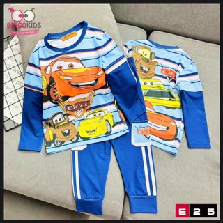 Đồ bộ bé trai tay dài quần dài mặc ngủ họa tiết hoạt hình, chất thun lạnh in 3D ANN'S KIDS
