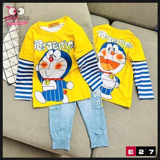Đồ bộ bé trai tay dài quần dài mặc ngủ họa tiết hoạt hình, chất thun lạnh in 3D ANN'S KIDS