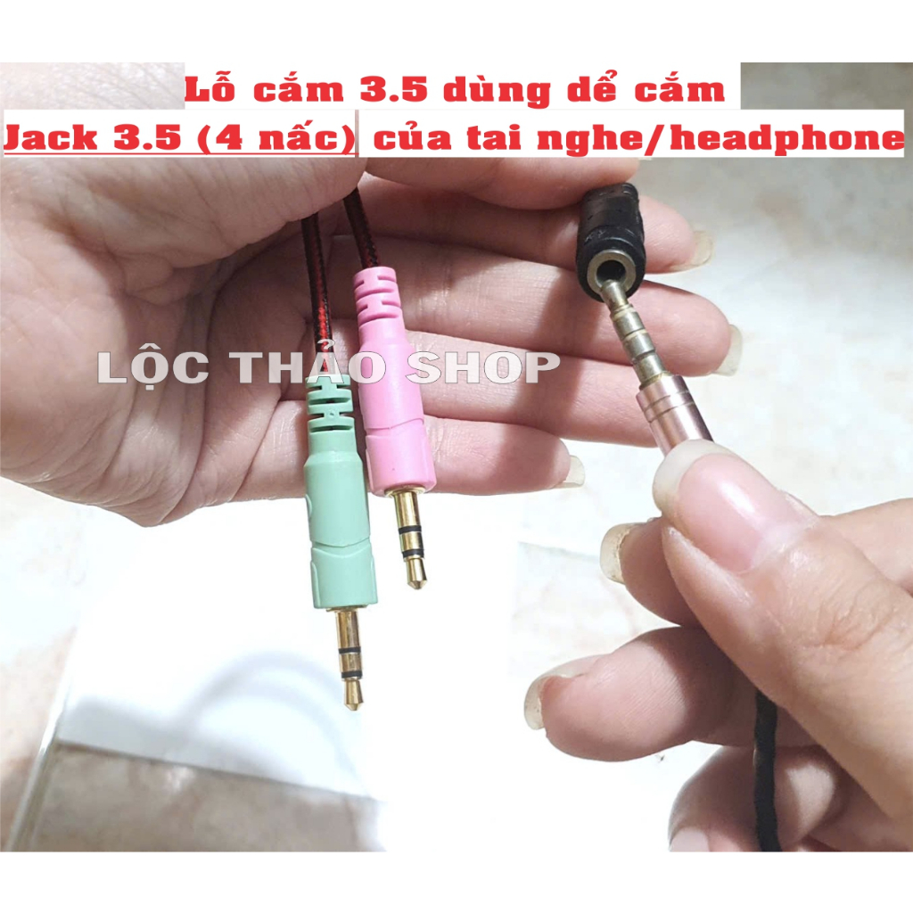 Cáp gộp Audio và Mic sang tai nghe Jack 3.5, Dây chuyển cổng Mic & Audio máy tính ra Jack 3.5 cắm tai nghe có mic | BigBuy360 - bigbuy360.vn