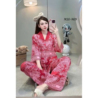 Pijama Free size (:45-65 kg ) Fom Rộng Tay Lỡ, Lụa Latin Mềm Mượt Mát Ạ