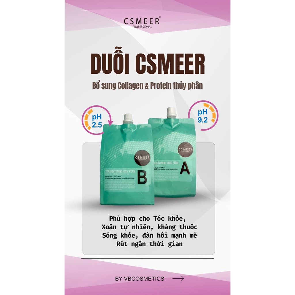 DUỖI ÉP THẲNG TÓC THẾ HỆ CSMEER 900ml X2 NEW