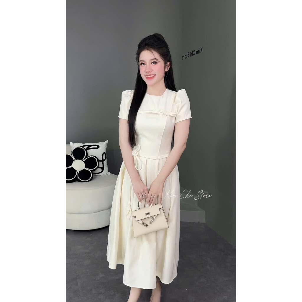Đầm tuyết mưa dáng dài tiểu thư sang chảnh form chuẩn che khuyết cực tốt mặc đi chơi dự tiệc xinh