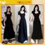 Đầm Body Nữ Tay Ngắn Cổ Vuông, Đầm Nữ chất thun tăm Dáng Dài phong cách Hàn Quốc siêu xinh