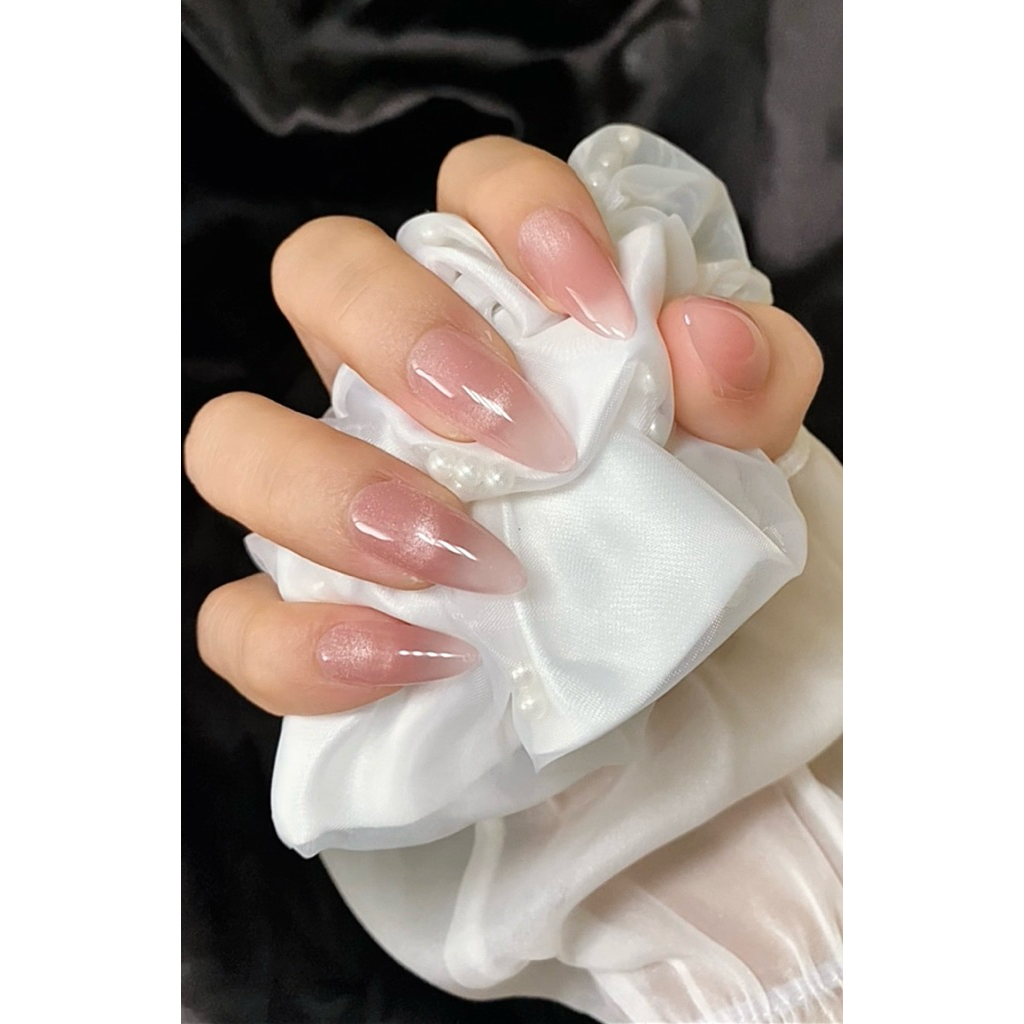 Nailbox [ N07 ] Nail Thiết Kế Mắt Mèo Trơn - Bầu Nhọn Sử Dụng Được Nhiều Lần Có Thể Ngâm Nước Thoải Mái