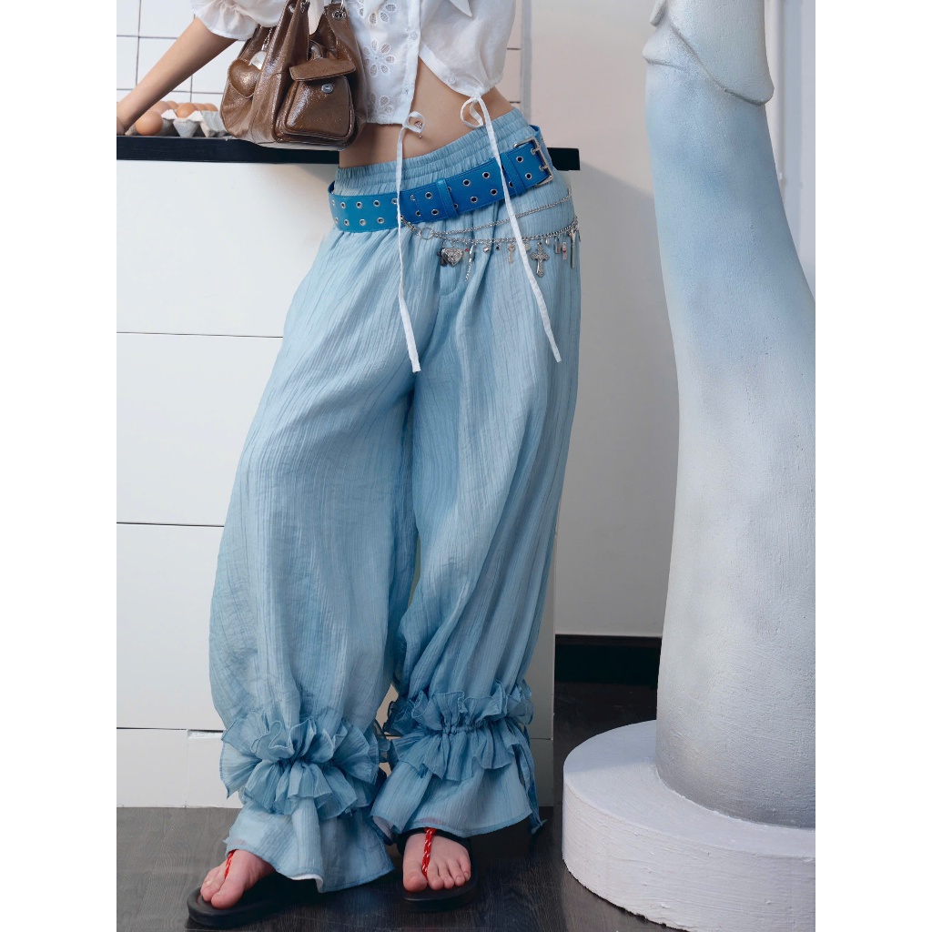 Oli Pants - Remmus | Quần tơ 2 lớp ống phối bèo có dây rút điều chỉnh