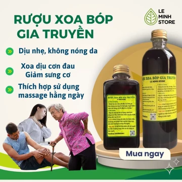 Rượu xoa bóp giảm mỏi cơ, giảm vết bầm tím do té ngã, Dầu xoa bóp xương khớp không nóng da