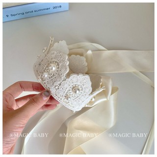 𝐀𝐩𝐫𝐢𝐥 𝐛𝐞́𝐛𝐞́ - Vương miện nơ ren sinh nhật, dự tiêc, phụ kiện thời trang bé gái phong cách Hàn Quốc