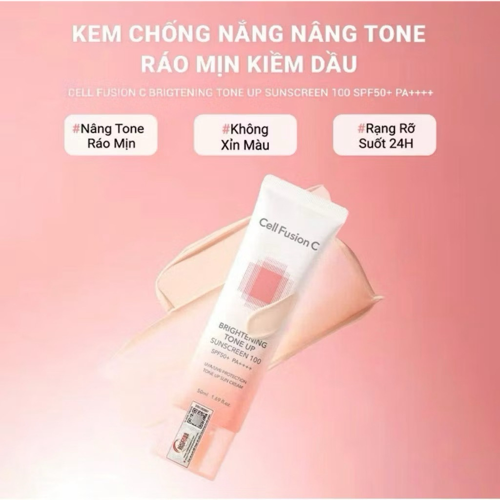 Kem chống nắng Cell Fusion C Toning SPF 50+ (50ml) - hạn 2028 Hàn Quốc nâng tông dưỡng sáng  IS459