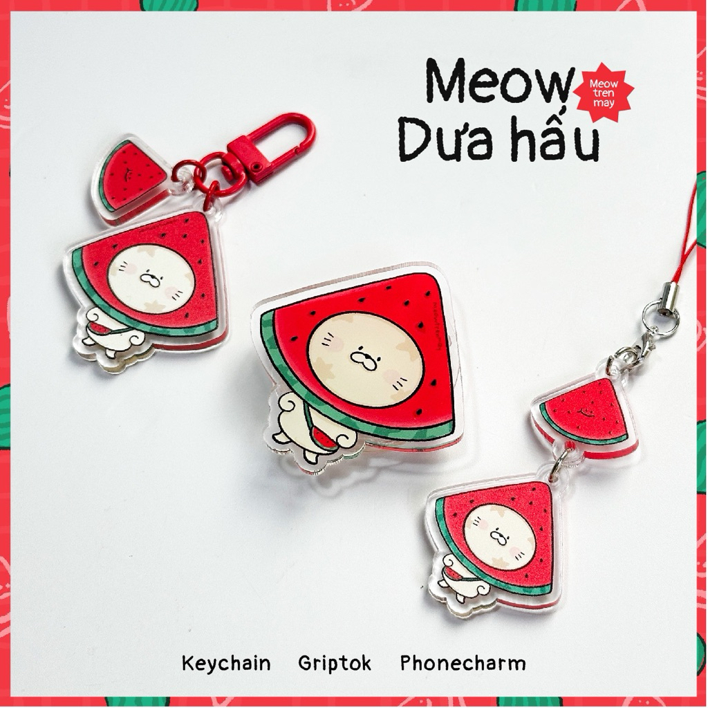 Dây Đeo Điện Thoại Mèo Dưa Hấu Cute – Popsocket Keychain Phonecharm ...