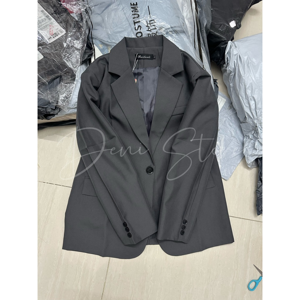 [ẢNH THẬT+VIDEO]-Áo khoác blazer dáng rộng basic – màu xám / đen (Size S – XL)