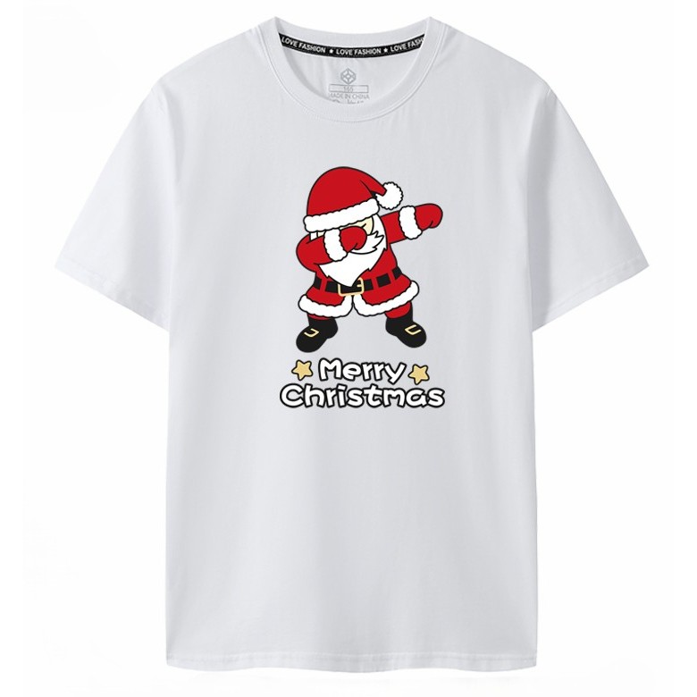 Áo thun Ông Già Noel form Unisex họa tiết Ông Già Noel nhảy Dabbing + chữ Merry Christmas