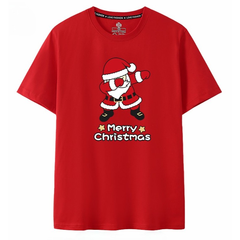 Áo thun Ông Già Noel form Unisex họa tiết Ông Già Noel nhảy Dabbing + chữ Merry Christmas