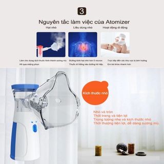 Homee.cok Máy Xông Mũi Họng - Máy Xông Khí Dung Mesh Nebulizer Êm Nhẹ Cho Bé & Người Lớn Hiệu Quả