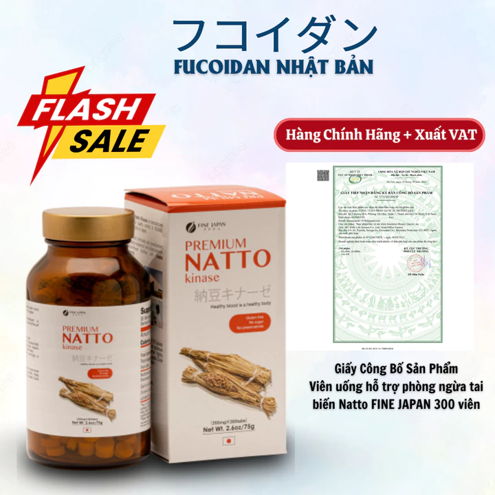 Viên Uống Hỗ Trợ Điều Trị Tai Biến Fine Japan Nattokinase 2000FU 300 Viên