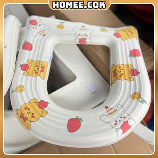 Homee.cok Miếng Lót Bồn Cầu Hình Thú Dễ Thương Chống Lạnh Chống Trượt Cho Bé – Lót Bệ Xí êm ái