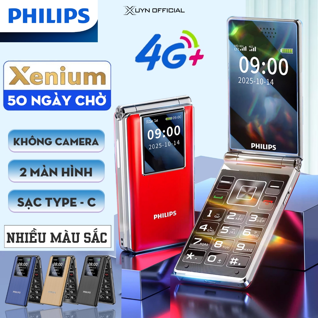 Điện thoại PHILIPS V39 Gập sang trọng, Loa Siêu To, Màn hình lớn 2.8 Inch, Pin Khủng chờ 50 ngày | BigBuy360 - bigbuy360.vn
