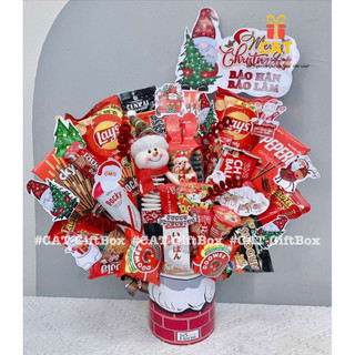 Set Quà Giáng Sinh Bánh Kẹo Đẹp – Hộp Quà Noel Trang Trí Người Tuyết – Quà Noel Cho Bé – Quà Xmas Lớp Học