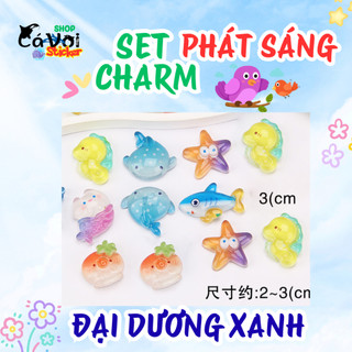 Charm gắn dép: Charm cá phát sáng- Đại dương xanh dạ quang phát sáng
