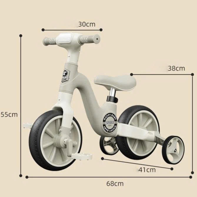 Xe đạp 3 bánh cho bé - Xe chòi chân 3 bánh thăng bằng 3in1 có đèn nhạc cao cấp BI BÔ SHOP