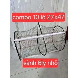 combo 10 lờ cá lóc 27×47 3 đầu nói tròn vành 6 ly(không kèm cây)