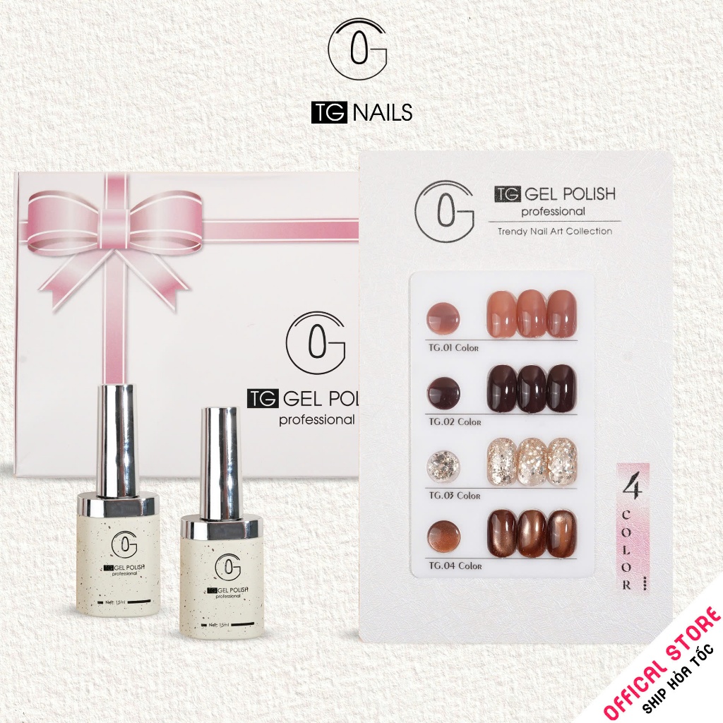 Set sơn gel 4 màu nâu TG ấm áp, ngọt ngào