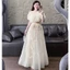 Set áo croptop tơ nến bồng cực xinh kèm chân váy maxi dài tiểu thư sang chảnh, mặc đi tiệc cực nổi bật