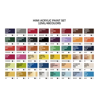 [HỎA TỐC HCM] Bộ màu Acrylic Himi sinh đôi 36/48 (Tặng giấy)