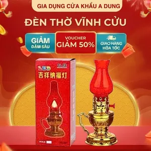 Đèn Thờ Vĩnh Cửu Sử Dụng Pin, Đèn Để Lên Bàn Thờ Trang Nghiêm Tôn Kính, Bóng Led Tiết Kiệm Pin, Dáng Đèn Dầu Thời Xưa