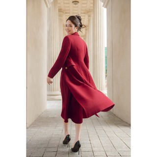 [LAMER x VIỆT HOA]Áo Khoác Dạ Tweed Dáng Dài Cổ Hai Ve Cúc Thật Phối Đầm Dạ Sát Nách Bổ Mảnh LAMER L65W25T022 L63L25T007