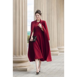 [LAMER x VIỆT HOA]Áo Khoác Dạ Tweed Dáng Dài Cổ Hai Ve Cúc Thật Phối Đầm Dạ Sát Nách Bổ Mảnh LAMER L65W25T022 L63L25T007