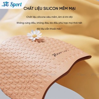 Mũ bơi Silicon vân nổi chống thấm nước tốt co giãn thoải mái, Nón bơi bảo vệ tóc Youyou - NB7815
