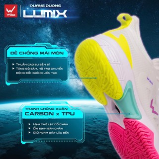 Giày Pickleball Wika Lumix,Đệm Wi-Cloud Êm Ái Chống Xoắn Hỗ Trợ Di Chuyển, Đế Cao Su Bám Sân
