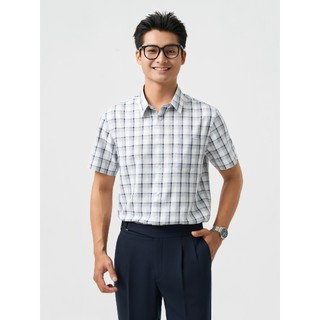 Áo sơ-mi nam ngắn tay YODY nano kẻ caro túi ngực thấm hút nhanh Chống UV tới 53+ MOSS25A001