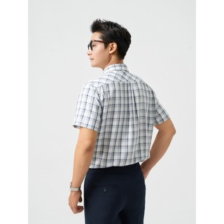 Áo sơ-mi nam ngắn tay YODY nano kẻ caro túi ngực thấm hút nhanh Chống UV tới 53+ MOSS25A001