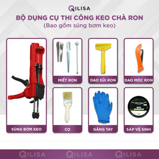 Combo Keo Chà Ron Qilisa và Dụng Cụ Thi Công Keo Chà Ron (Đã Bao Gồm Súng Bơm Keo)