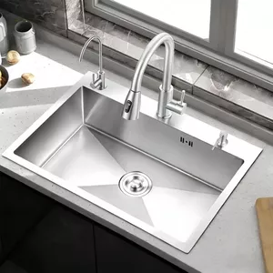 Chậu Rửa Bát nox 304 Có Vòi Rút Thác Nước 1 ngăn lớn có lớp chống ồn, bộ xả chống hôi tuyệt đối Giá cả phải chăng